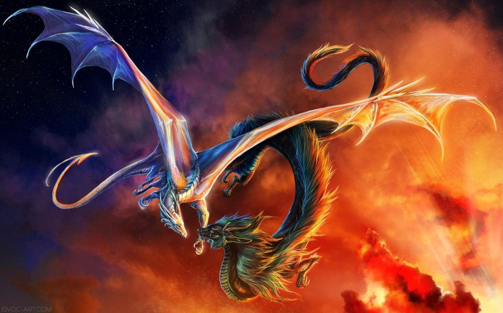 想找东西方龙同框的图