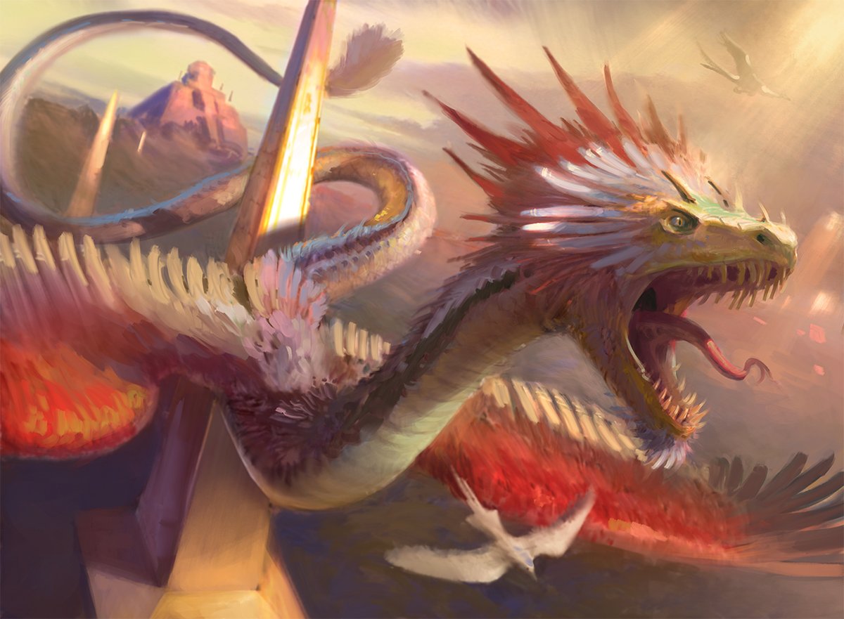 想到最近万智牌的一张spire winder(尖顶缠蟒) ,不